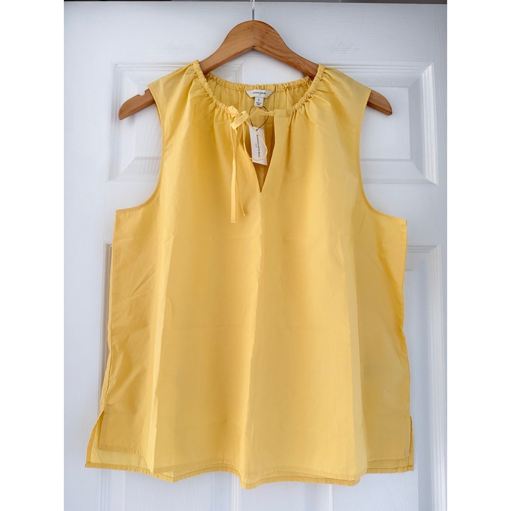 Banana Republic Womens Sleeveless Tie Detail Yellow Blouse